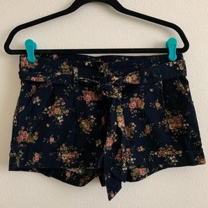 Floral Corduroy Shorts